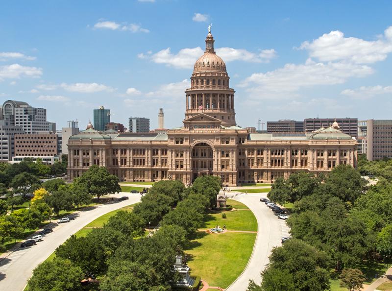 texas state capitol with sky in background